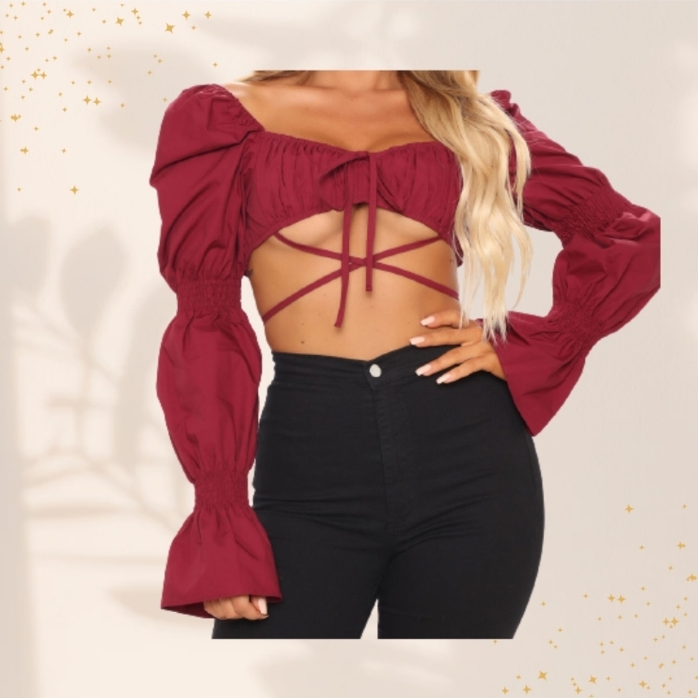 Meet Me At Brunch Crop Top (Wine)